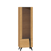 Witryna wysoka pojedyncza Lewa Dąb Baltic / Czarny TOSCANIA Podstawowe