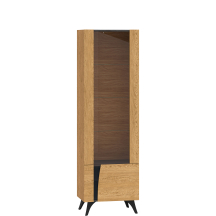 Witryna wysoka pojedyncza Prawa Dąb Baltic / Czarny TOSCANIA Podstawowe