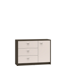 Komoda z cichym domykiem 1-drzwiowa 3 szuflady front Kaszmir Połysk AVANTE Podstawowe