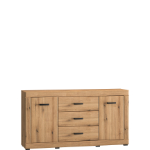 Duża komoda 2-drzwiowa 3 szuflady Dąb Evoke DORA Podstawowe