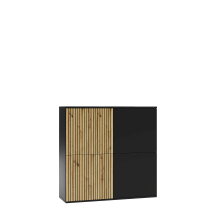 Komoda ROSS 4-drzwiowa Dąb Artisan / Czarny Mat Podstawowe (3)