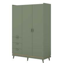 Szafa trzydrzwiowa z szufladami Dąb Olej / Zgaszona Zieleń 24GDOH19 TYP-19 SCANDI Podstawowe