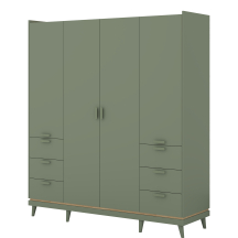 Szafa 4-drzwiowa z szufladami Dąb Olej / Zgaszona Zieleń 24GDOH20 TYP-20 SCANDI Podstawowe