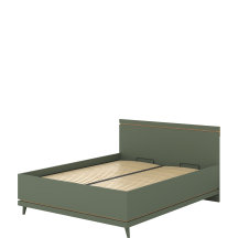 Łóżko 160 x 200 ze stelażem i pojemnikiem Dąb Olej / Zgaszona Zieleń 24GDOH51 TYP-51 SCANDI Podstawowe