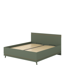 Łóżko 180 x 200 ze stelażem i pojemnikiem Dąb Olej / Zgaszona Zieleń 24GDOH52 TYP-52 SCANDI Podstawowe