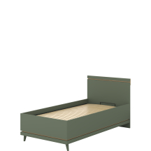 Łóżko 100 x 200 ze stelażem i pojemnikiem Dąb Olej / Zgaszona Zieleń 24GDOH54 TYP-54 SCANDI Podstawowe