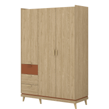 Szafa trzydrzwiowa z szufladami Dąb Olej / Ceglany 24KSND19 TYP-19 SCANDI Podstawowe