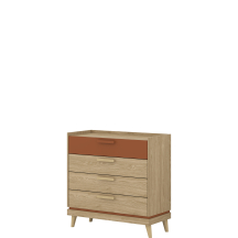 Komoda z szufladami Dąb Olej / Ceglany 24KSND27 TYP-27 SCANDI Podstawowe