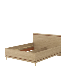 Łóżko 160 x 200 bez stelaża Dąb Olej / Ceglany 24KSND31 TYP-31 SCANDI Podstawowe