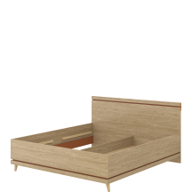 Łóżko 180 x 200 bez stelaża Dąb Olej / Ceglany 24KSND32 TYP-32 SCANDI Podstawowe