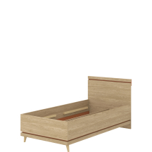 Łóżko 100 x 200 bez stelaża Dąb Olej / Ceglany 24KSND34 TYP-34 SCANDI Podstawowe