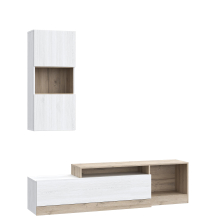 Zestaw mebli do salonu BODIL Lewy BDLM02L-M816 Dąb Śnieżny / Dąb Bianco Podstawowe