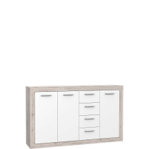 Komoda 150 cm z szufladami i drzwiami BCCK241-T19 Dąb Piaskowy / Biały BACCIO Podstawowe