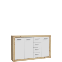 Komoda 150 cm z szufladami i drzwiami BCCK241-C804 Dąb Artisan / Biały BACCIO Podstawowe