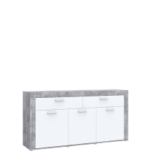 Komoda duża z szufladami i drzwiami ZMBK233-C264 Beton Jasnoszary / Biały ZUMBA Podstawowe