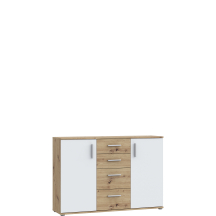 Komoda 4 szuflady 2 drzwi IKLK231-C830 Dąb Artisan / Biały NET106 Podstawowe