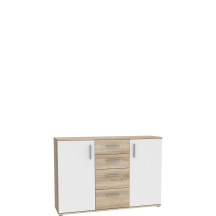 Komoda 4 szuflady 2 drzwi IKLK231-Q45F Dąb Sonoma / Biały Uni NET106 Podstawowe