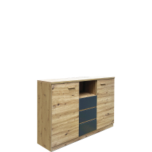 Komoda z szufladami i drzwiami 130 cm CX2 Artisan / Grafit CANADA Podstawowe