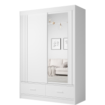 Szafa przesuwna dwudrzwiowa 150 cm z lustrem CANADA CA-21 Biel Perłowa uchwyty Białe CANADA Podstawowe