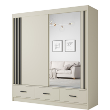 Szafa przesuwna dwudrzwiowa 200 cm z lustrem CANADA CA-34 Caschmere uchwyty Czarne CANADA Podstawowe