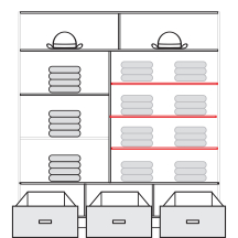 Dodatkowe półki do szafy CANADA 200 cm 3 szt. Biel Perłowa Szkic