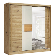 Szafa przesuwna AVANTGARDE 2-drzwiowa z lustrem 200 cm AV-2 Artisan / Kaszmir / Dąb Podstawowe