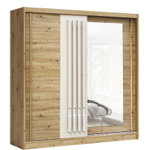 AVANTGARDE Szafa przesuwna 2-drzwiowa z lustrem 200 cm AV-6 Artisan / Lamele Kaszmir Podstawowe
