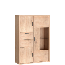 Niska witryna kredens ze szkłem G-9 Dąb Cremona GRANDE Podstawowe