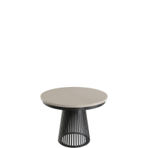 GARDA Stół rozkładany do jadalni okrągły, podstawa czarna blat Clay Gray Podstawowe