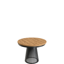 GARDA Stół rozkładany do jadalni okrągły, podstawa czarna blat Kraft Złoty Podstawowe