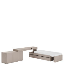 Zestaw mebli młodzieżowych z łóżkiem i biurkiem SET-01L WOOW Podstawowe