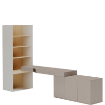 Biurko z regałem i komodą do pokoju nastolatka SET-08P Dąb WOOW Podstawowe