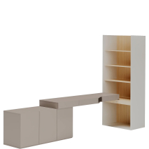 Biurko z regałem i komodą do pokoju nastolatka SET-08L Dąb WOOW Podstawowe