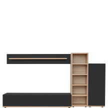 Meblościanka SILK 3 Dąb Ribbeck / Czarny SILK Podstawowe