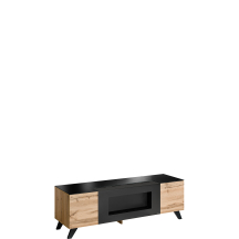 Szafka RTV z biokominkiem Wotan / Czarny THIN Podstawowe