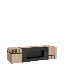 Szafka RTV z biokominkiem Hickory Jackson / Czarny CROSS HICKORY JACKSON Podstawowe