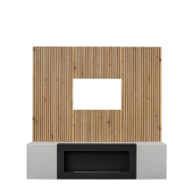 Wisząca szafka pod telewizor z biokominkiem XARI XR L2-K Perla Gray / Artisan XARI Podstawowe