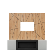 Wisząca szafka pod telewizor z biokominkiem XARI XR G2-K Perla Gray / Artisan XARI Podstawowe
