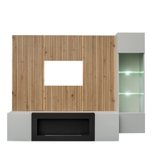 Meblościanka z biokominkiem XARI XR L-K Perla Gray / Artisan XARI Podstawowe