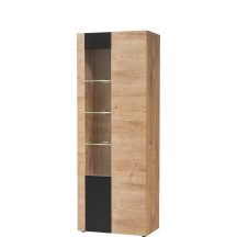 Witryna wysoka Dąb Ribbeck / Czarny Ryflowany ARON Podstawowe