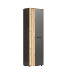 Szafa 60 cm 2-drzwiowa z lamelami Grafit / Dąb Evok ESTEBAN Podstawowe