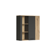 Witryna wisząca do salonu front lamele Grafit / Dąb Evok ESTEBAN Podstawowe