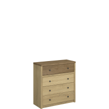 Komoda z czterema szufladami Dąb Cremona / Dąb Lefkas DENZEL Podstawowe