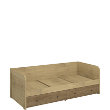 Łóżko młodzieżowe 90 x 200 z szufladami Dąb Cremona / Dąb Lefkas DENZEL Podstawowe