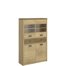 Niska witryna kredens z szufladą Dąb Cremona / Dąb Lefkas DENZEL Podstawowe