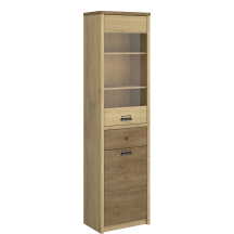 Wysoka witryna do salonu Dąb Cremona / Dąb Lefkas DENZEL Podstawowe