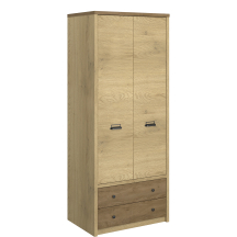 Szafa 2-drzwiowa z dwoma szufladami Dąb Cremona / Dąb Lefkas DENZEL Podstawowe