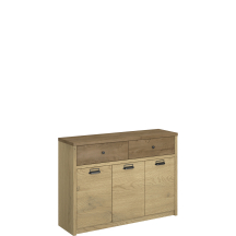 Komoda 3-drzwiowa 2 szuflady Dąb Cremona / Dąb Lefkas DENZEL Podstawowe