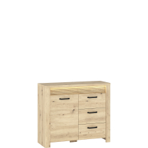 Komoda 1-drzwiowa z 3 szufladami i oświetleniem LED dąb artisan MORIS Podstawowe