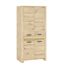 Szafa czterodrzwiowa + LED dąb artisan MORIS Podstawowe